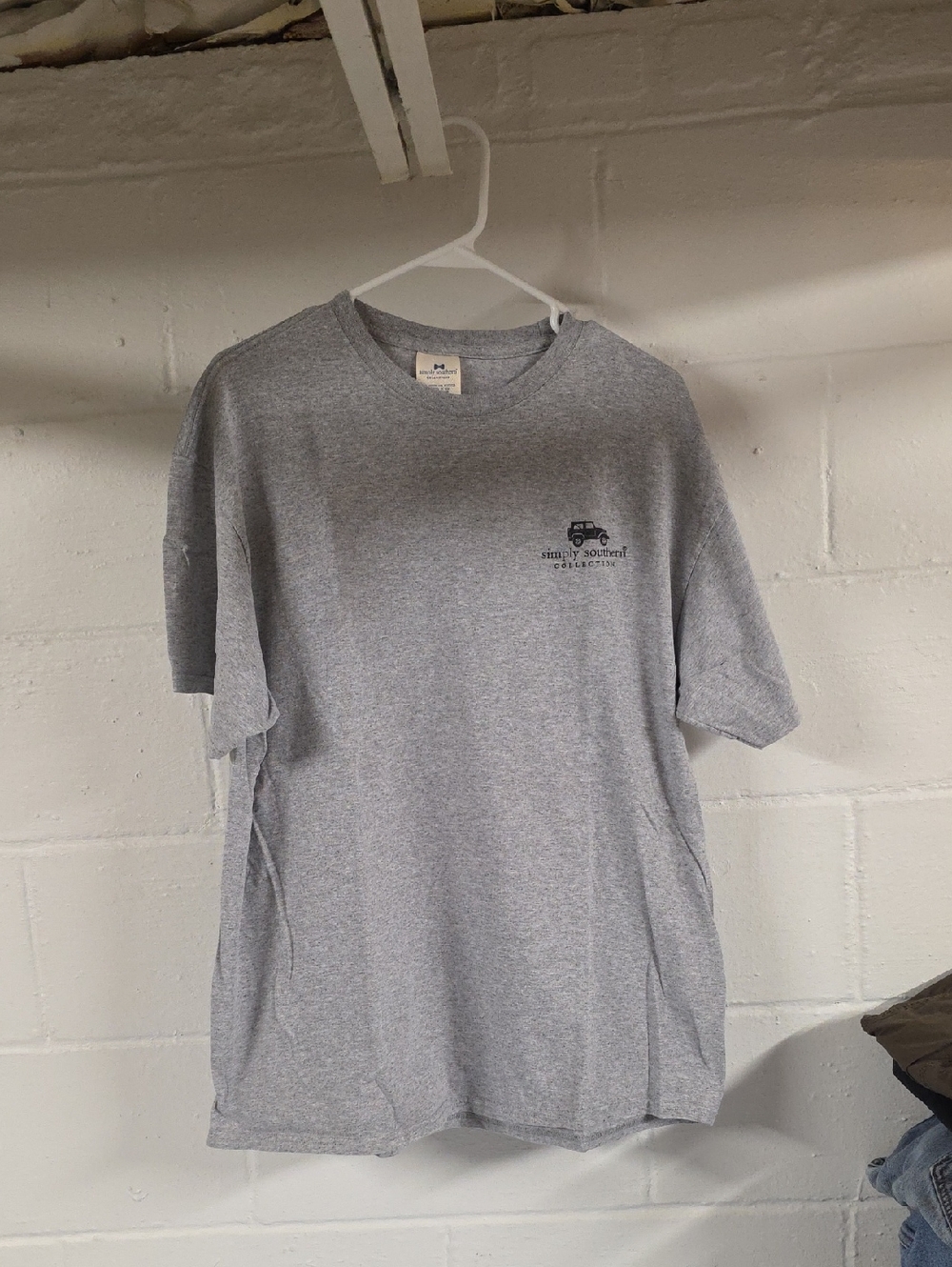 Simply Southern Heather Gray Short Sleeve Tee with Small Truck Chest Print